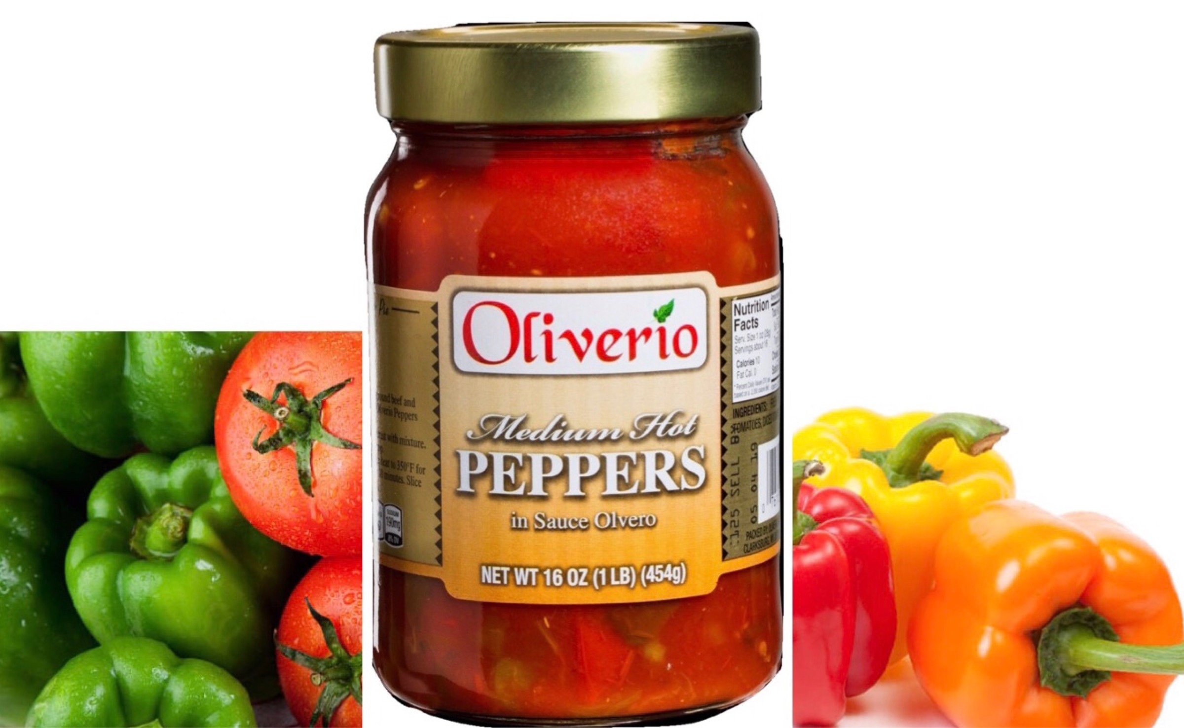Oliverio Medium Hot Peppers in Sauce Olivero